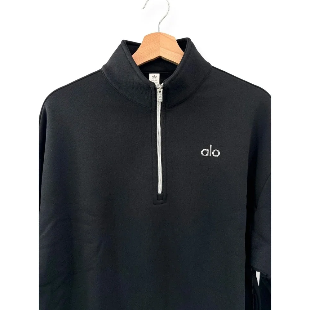 NWT ALO Accolade 1/4 Zip Pullover‎ in Black - Size XS